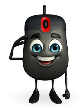 Computer mouse character with salute pose Illustrazione stock