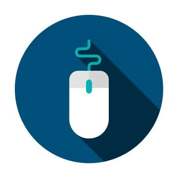 Computer Mouse Circle Icon Stock Illustration