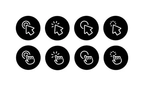 Computer mouse. Click cursor and pointer icon set. Arrow and wait. Vector on  Stock Illustration