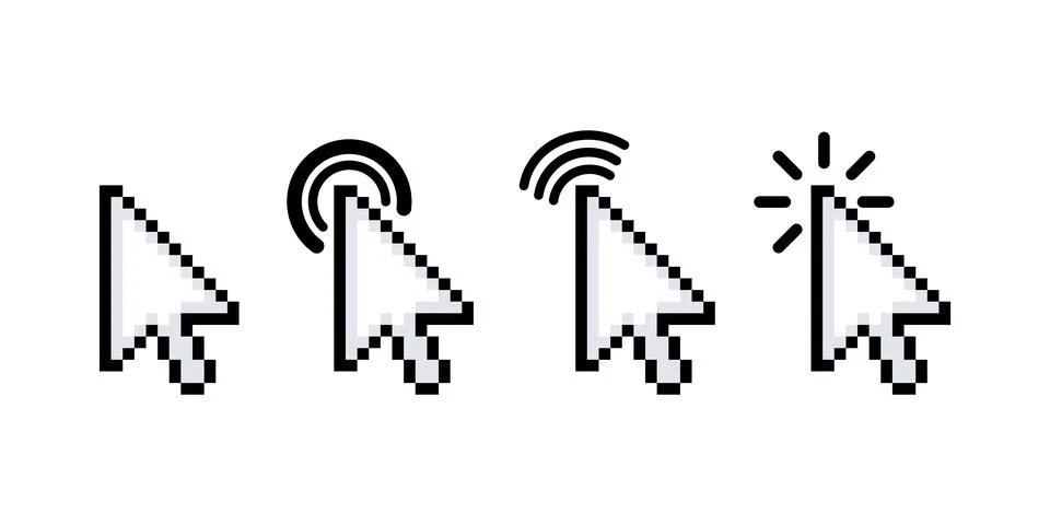 Computer mouse click cursor. Click arrow. Pointer cursor Illustrazione stock