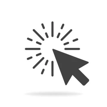 Computer mouse click cursor gray arrow icon. Vector illustration Stock Illustration