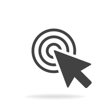 Computer mouse click cursor gray arrow icon. Vector illustration Stock Illustration