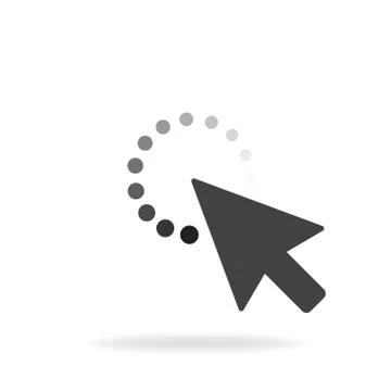 Computer mouse click cursor gray arrow icon. Vector illustration Stock Illustration