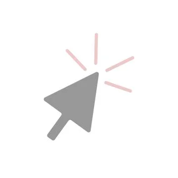 Computer mouse click cursor on white background. Vector illustration in trendy Stock Illustration