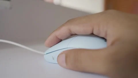 Computer mouse click by people hand Stock Footage 293515712