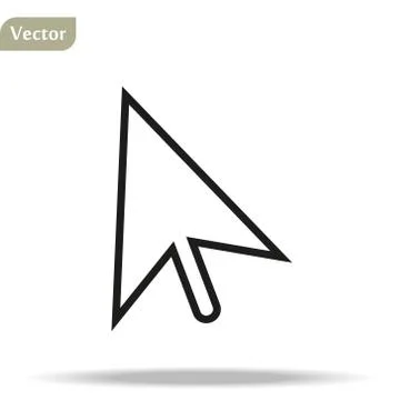 Computer mouse click pointer cursor arrow flat vector icon for apps and websi Stock Illustration
