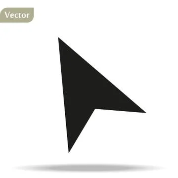 Computer mouse click pointer cursor arrow flat vector icon for apps and websi Stock Illustration