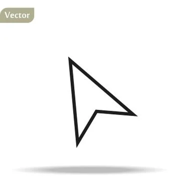 Computer mouse click pointer cursor arrow flat vector icon for apps and websi Stock Illustration