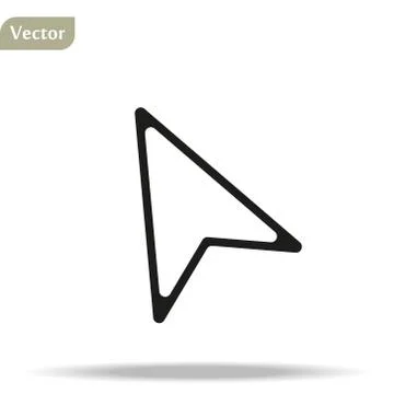 Computer mouse click pointer cursor arrow flat vector icon for apps and websi Stock Illustration