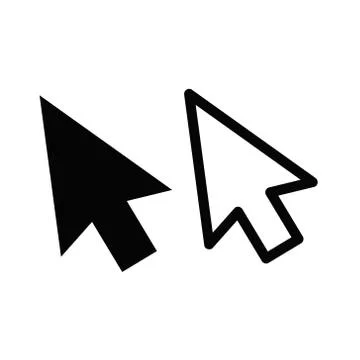 Computer mouse click pointer cursor arrow flat icon for apps and websites Stock Illustration