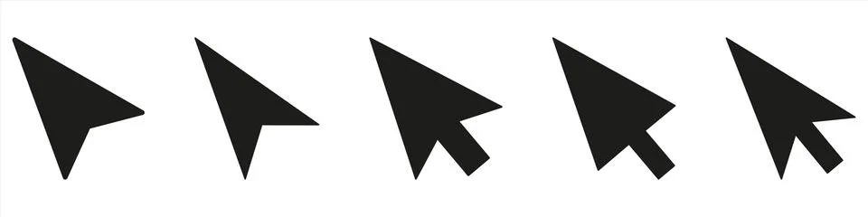 Computer mouse click pointer cursor arrow flat icon for apps and websites Illustrazione stock