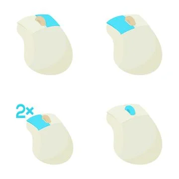 Computer mouse clicking actions icon set Stock-Illustration