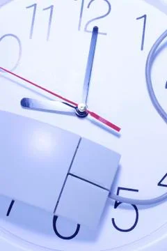 Computer mouse on clock Foto stock