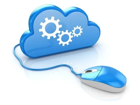 Computer Mouse with Cloud 스톡 사진