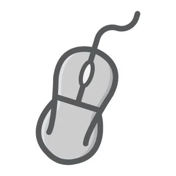 Computer mouse colorful line icon, click 스톡 일러스트