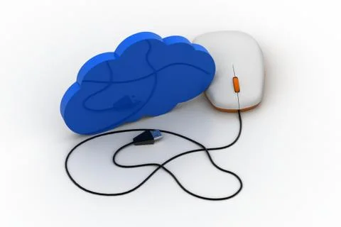 Computer mouse connect with cloud 무료 스톡 일러스트
