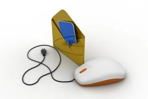 Computer mouse connected with e mail Free Stock Illustration