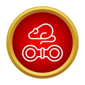 Computer mouse connected to handcuffs line icon イラスト素材