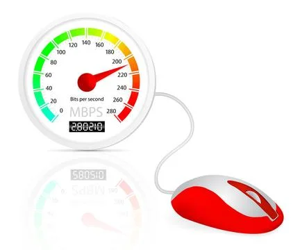 Computer mouse connected to a speedometer Computer mouse connected to a sp... Stock Photos