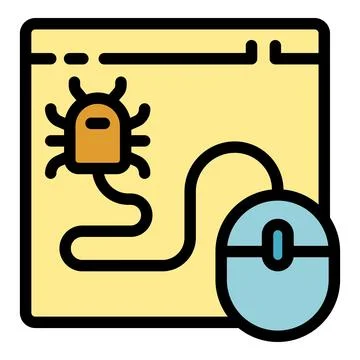 Computer mouse connecting to virus on website Stock Illustration