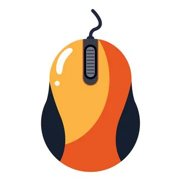 Computer mouse for controlling a cursor and navigating interfaces, Modern Stock Illustration