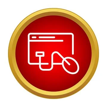 Computer mouse controlling web browser window icon Stock Illustration