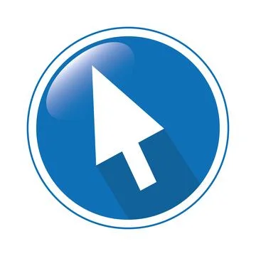 Computer mouse cursor 3D button on isolated background, vector illustration Stock Illustration