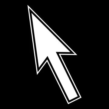 Computer mouse cursor arrow icon with bold outline precision Stock Illustration