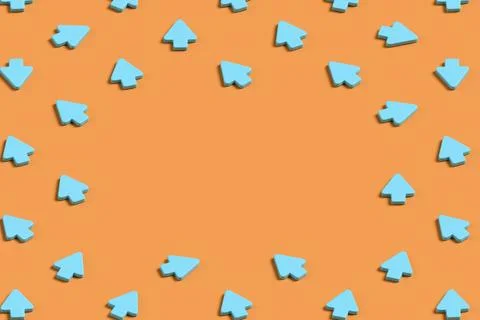 Computer mouse cursor background with copy space. 3d illustration. Stockillustratie