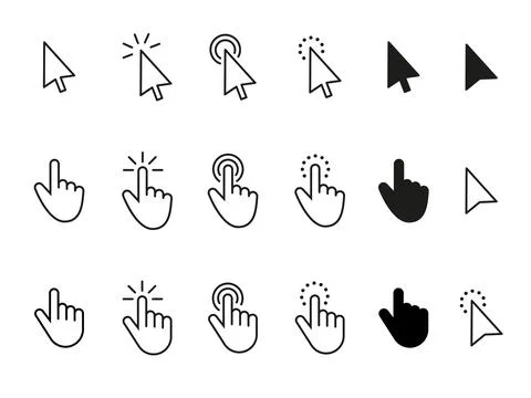 Computer mouse, cursor click, arrow Stock Illustration