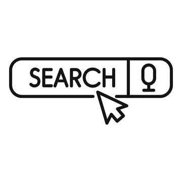 Computer mouse cursor clicking on a search bar with voice search option Illustrazione stock