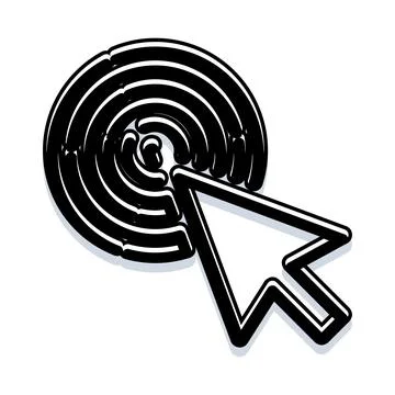 Computer mouse cursor clicking on target symbol イラスト素材