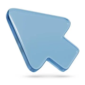 Computer mouse cursor of crystal in three dimensions isolated on white back.. Stock Illustration