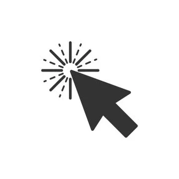 Computer mouse cursor icon in flat style. Arrow cursor vector illustration on Stock Illustration