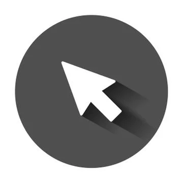 Computer mouse cursor icon in flat style. Arrow cursor vector illustration wi Stock Illustration