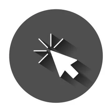 Computer mouse cursor icon in flat style. Arrow cursor vector illustration wi Stock Illustration