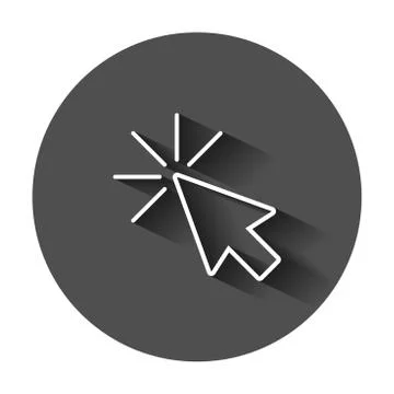 Computer mouse cursor icon in flat style. Arrow cursor vector illustration wi Stock Illustration