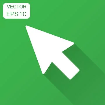 Computer mouse cursor icon in flat style. Arrow cursor vector illustration wi Stock Illustration