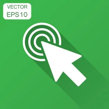 Computer mouse cursor icon in flat style. Arrow cursor vector illustration wi Stock Illustration
