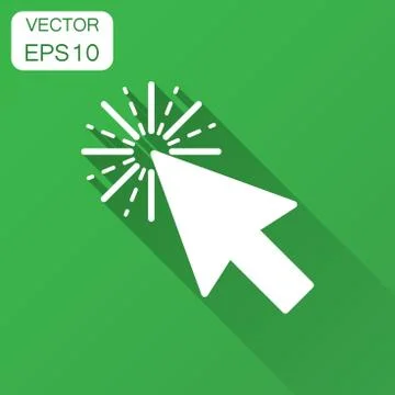 Computer mouse cursor icon in flat style. Arrow cursor vector illustration wi 스톡 일러스트