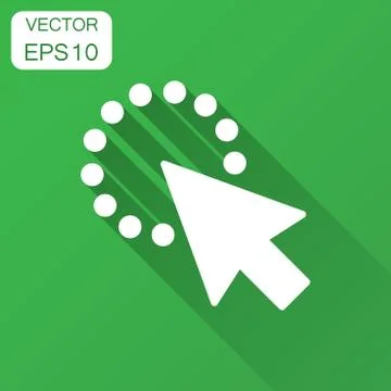 Computer mouse cursor icon in flat style. Arrow cursor vector illustration wi Stock Illustration