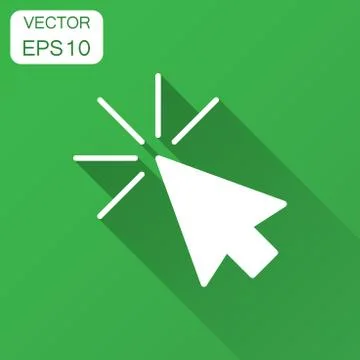 Computer mouse cursor icon in flat style. Arrow cursor vector illustration wi Stock Illustration