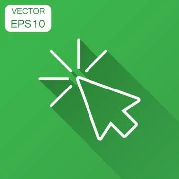 Computer mouse cursor icon in flat style. Arrow cursor vector illustration wi Illustrazione stock