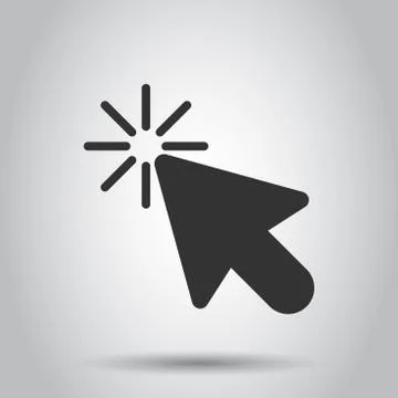Computer mouse cursor icon in flat style. Arrow cursor vector illustration on Stock Illustration