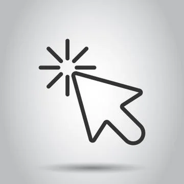 Computer mouse cursor icon in flat style. Arrow cursor vector illustration on Stock Illustration