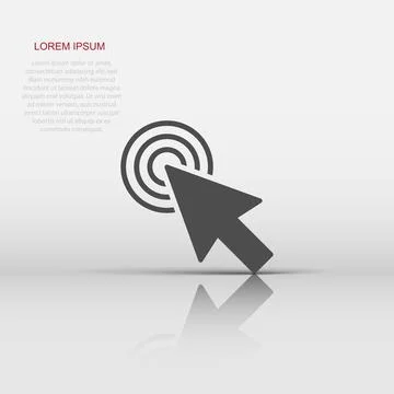 Computer mouse cursor icon in flat style. Arrow cursor vector illustration .. Stock Illustration