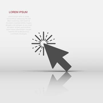 Computer mouse cursor icon in flat style. Arrow cursor vector illustration .. Stock Illustration