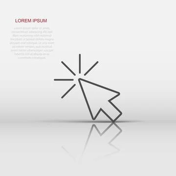 Computer mouse cursor icon in flat style. Arrow cursor vector illustration .. Stock Illustration