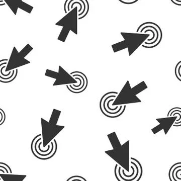 Computer mouse cursor icon seamless pattern background. Arrow vector illustra Stock Illustration