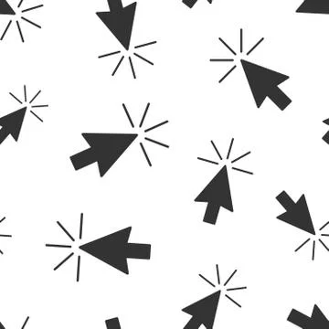Computer mouse cursor icon seamless pattern background. Arrow vector illustra Stock Illustration